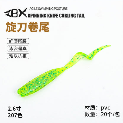 ZBX Spinning Knife Curling Tail Worm