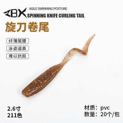 ZBX Spinning Knife Curling Tail Worm